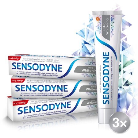 Sensodyne Dentifrice Extra Blanchissant 3 x 75 ml