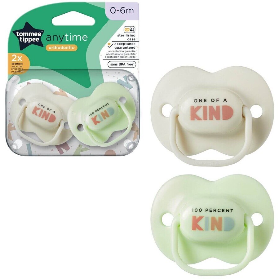 Tommee Tippee Suzetă CTN Silicone Any Time 0-6m 2 buc