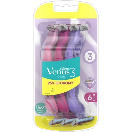 Gillette Venus Simply Venus3 Rasoir jetable Multicolore 6 pcs