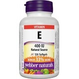 Webber Naturals Vitamine E 400 IU source naturelle BONUS 120 gélules