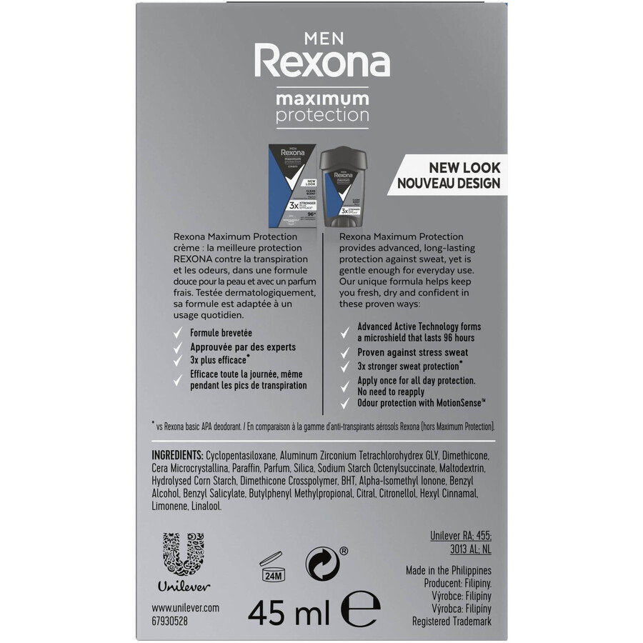 Rexona Men Maximum Protection Cleansing Fragrance 45 ml