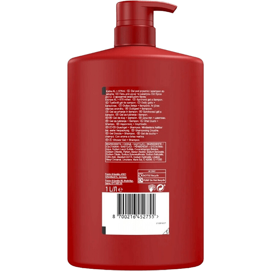 Old Spice Deep Sea EXTRA XL 3in1 gel douche et shampooing 1000 ml