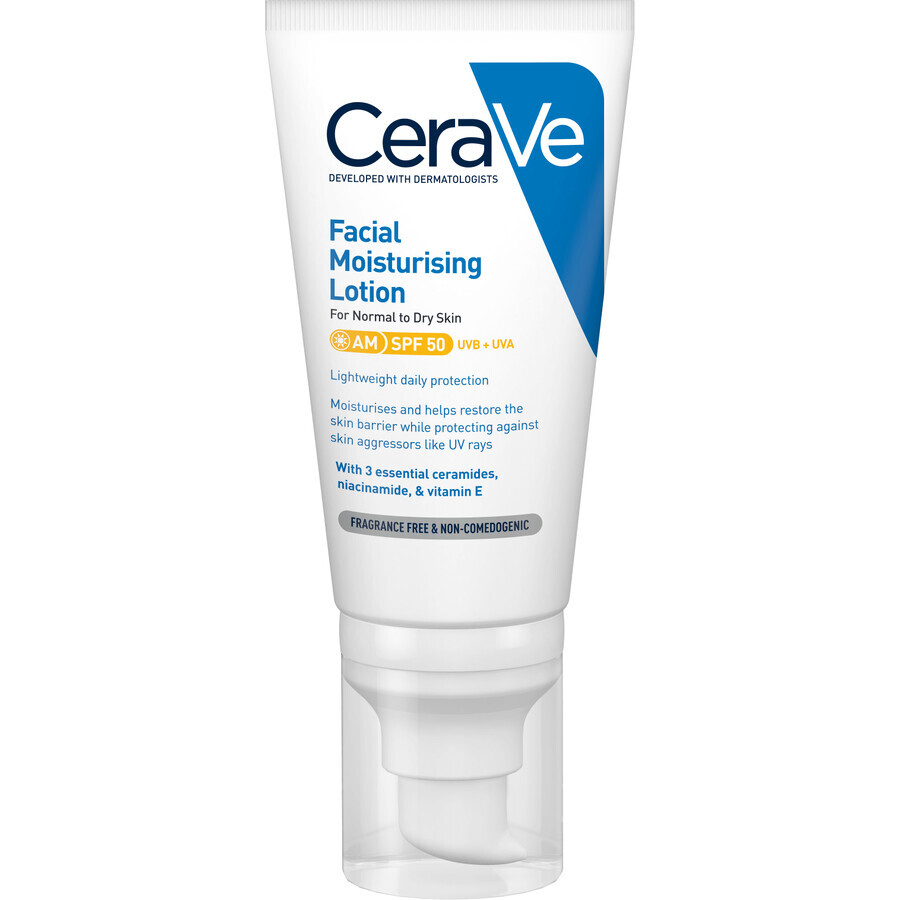 CeraVe Crème hydratante pour le visage SPF 50, 52 ml