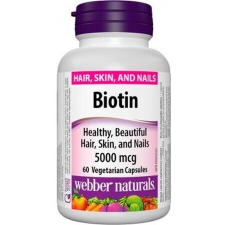 Webber Naturals Biotin 5000 mcg 60 capsules