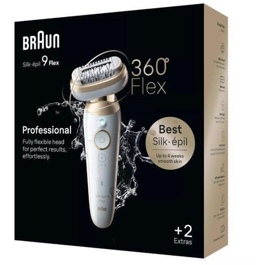 Braun Silk-épil 9 Flex, épilateur 9-011 3D, blanc/jaune