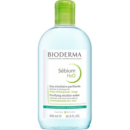 Bioderma Sébium H2O eau micellaire pour peaux grasses et acnéiques 500 ml