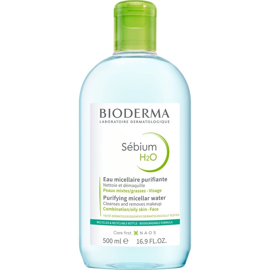 Bioderma Sébium H2O eau micellaire pour peaux grasses et acnéiques 500 ml