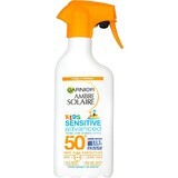 Garnier Ambre Solaire Solaire Sensitive Advanced Kids Spray protettivo per la pelle sensibile dei bambini, SPF 50+, 270 ml