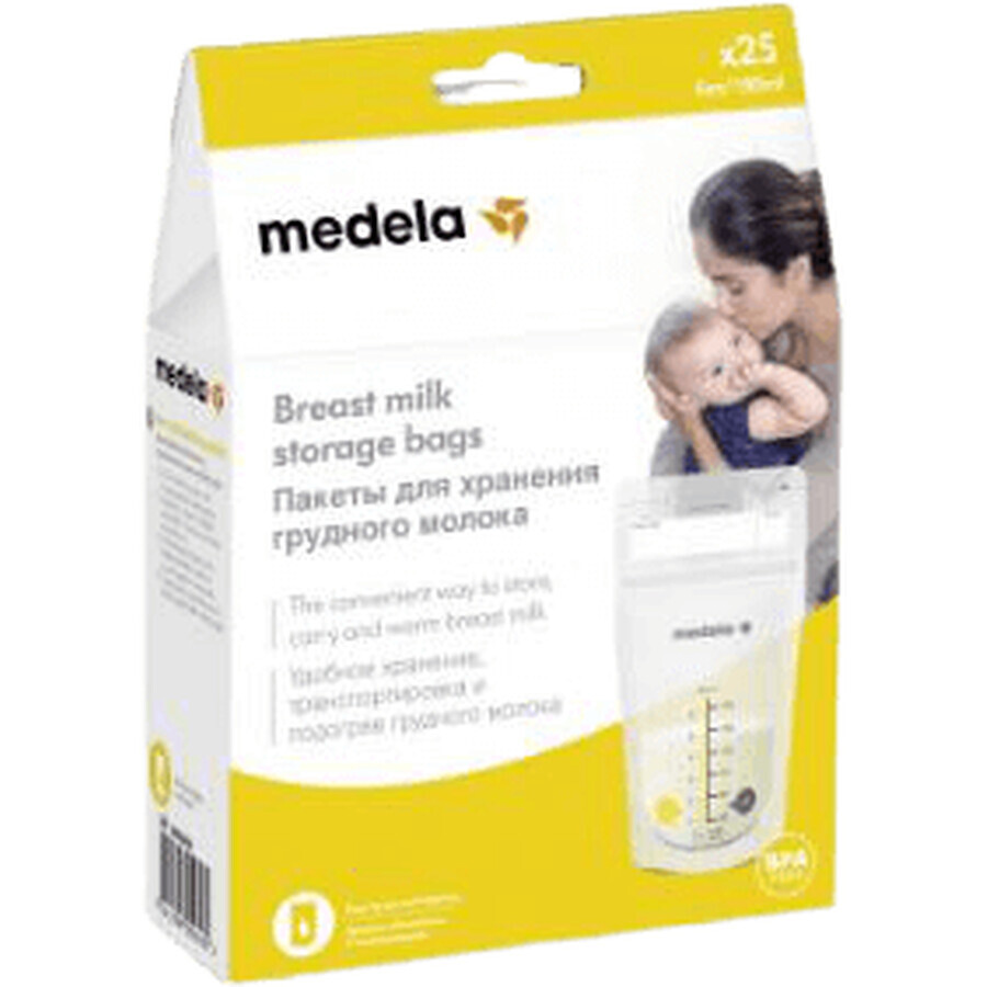 Pungi de depozitare a laptelui matern Medela 50 x 180 ml