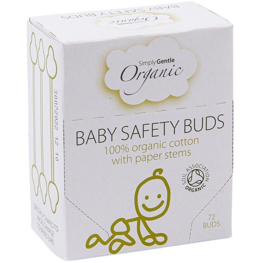 Simply Gentle Buds - Boccioli di cotone biologico per bambini 72 pz.