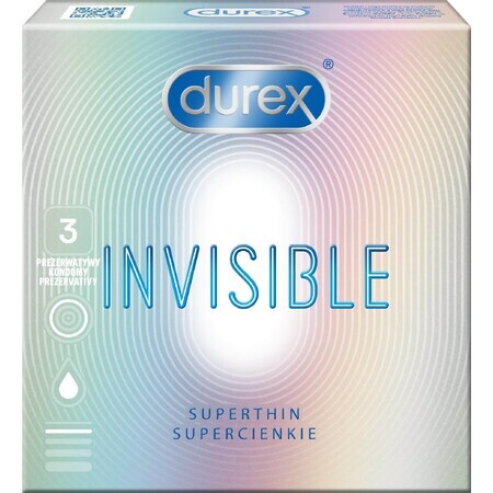 Durex Invisible Extra Sensitive 3 pz Preservativi Durex Invisible Extra Sensitive