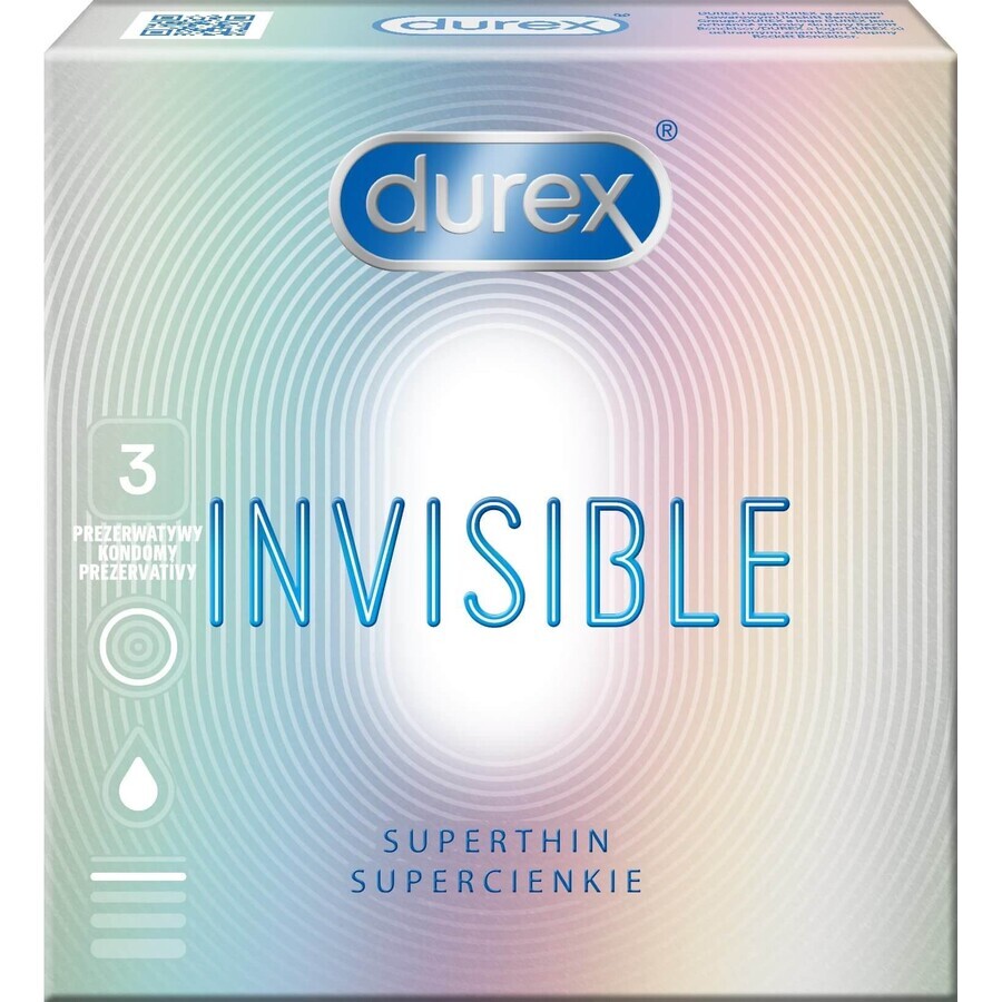 Durex Invisible Extra Sensitive 3 pz Preservativi Durex Invisible Extra Sensitive