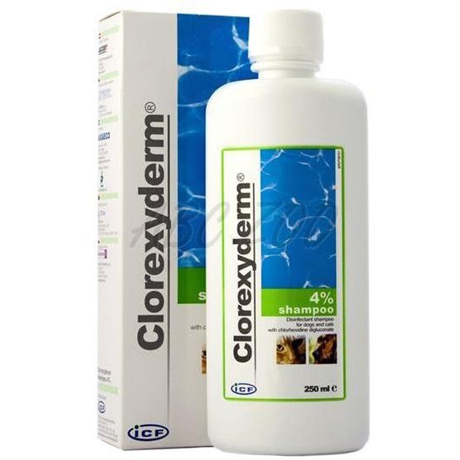 Clorexyderm 4% Desinfecterende shampoo voor honden en katten 250 ml