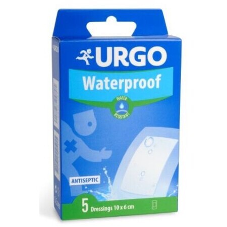 Urgo Waterproof Patch antiseptic, waterproof, transparent, 10 x 6 cm 5 pcs