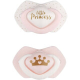 Canpol babies Set de sucettes symétriques en silicone ROYAL BABY rose 6-18m 2 pièces