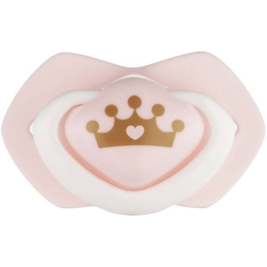 Canpol bebés Set de chupetes simétricos de silicona ROYAL BABY rosa 6-18m 2 piezas