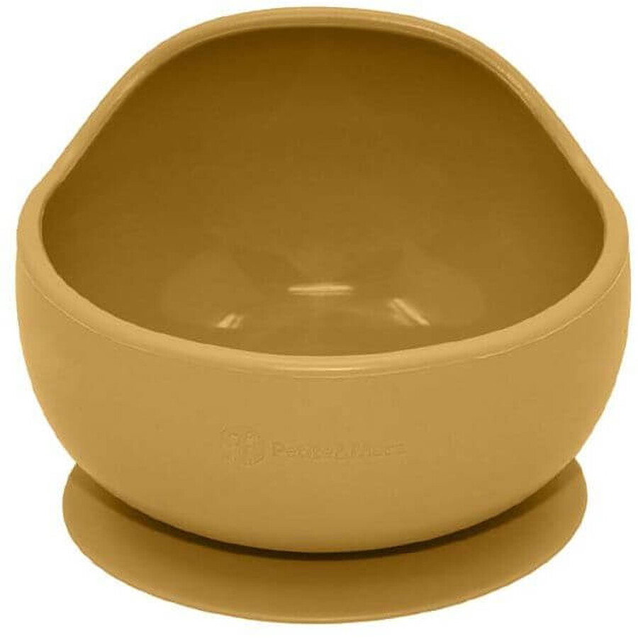 Petite&Mars Silicone bowl with suction cup TAKE&MATCH Intense ochre 6m+ 350 ml