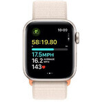 Apple Watch SE GPS 44mm aluminum case with sport loop, Starlight