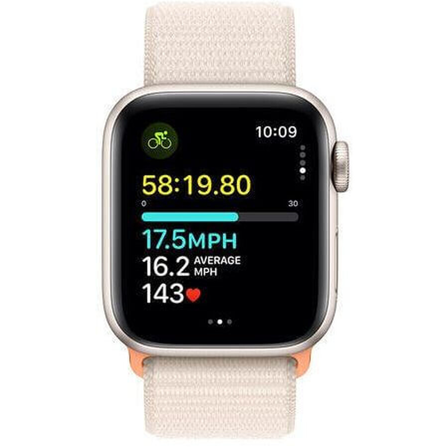 Apple Watch SE GPS 44mm aluminum case with sport loop, Starlight