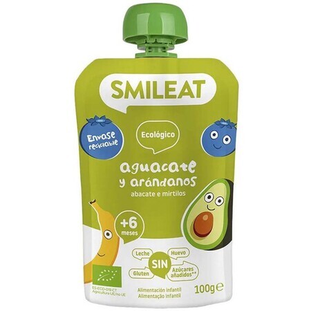 Smileat Sachet pomme, banane, avocat et myrtille bio 6M+ 100 g