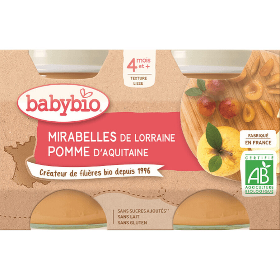 Babybio snack avec mirabelle et pomme 2 x 130 g