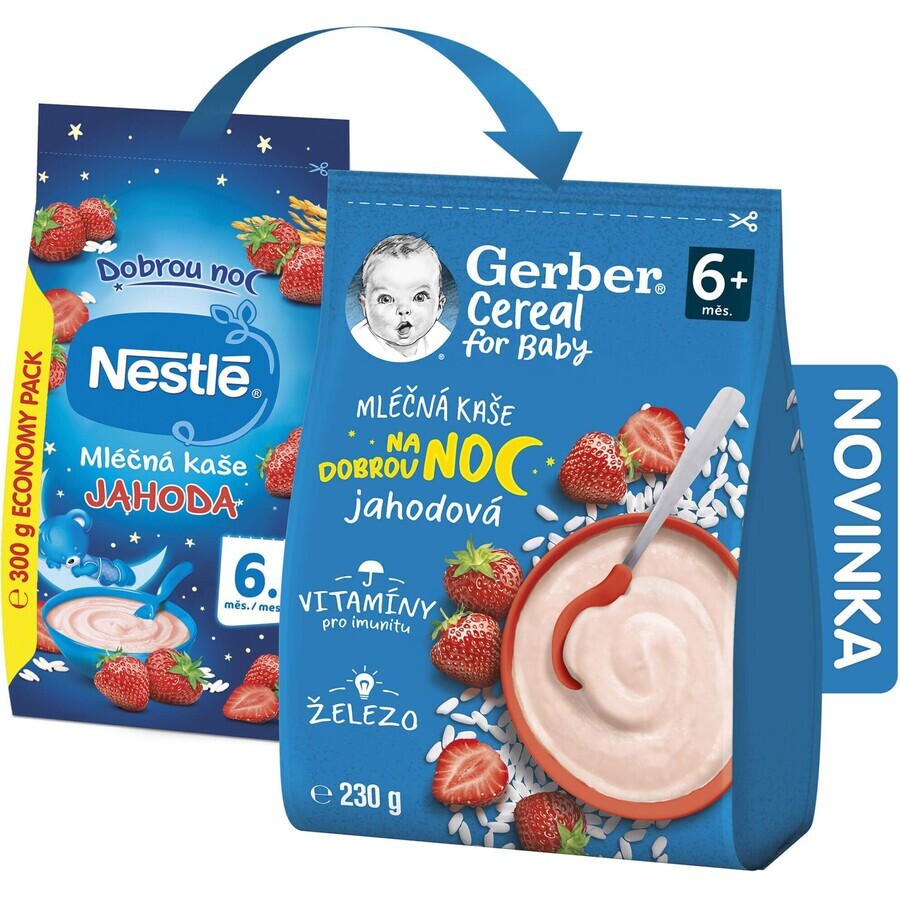 Gerber Cereal Milk Cereal Porridge Strawberry Goodnight 230 g