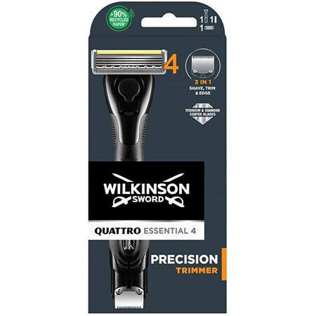 Wilkinson Sword Quattro Essential Precision Trimmer aparat de ras + 1 cap de schimb