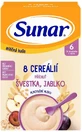 Porridge au lait Sunar avec 8 céréales prune, pomme 210 g
