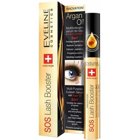 Eveline Cosmetics SOS Lash Booster Eyelash Serum with argan oil 10 ml