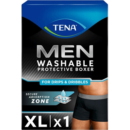 Tena Men's waschbare Boxershorts schwarz Boxershorts für Inkontinenz XL