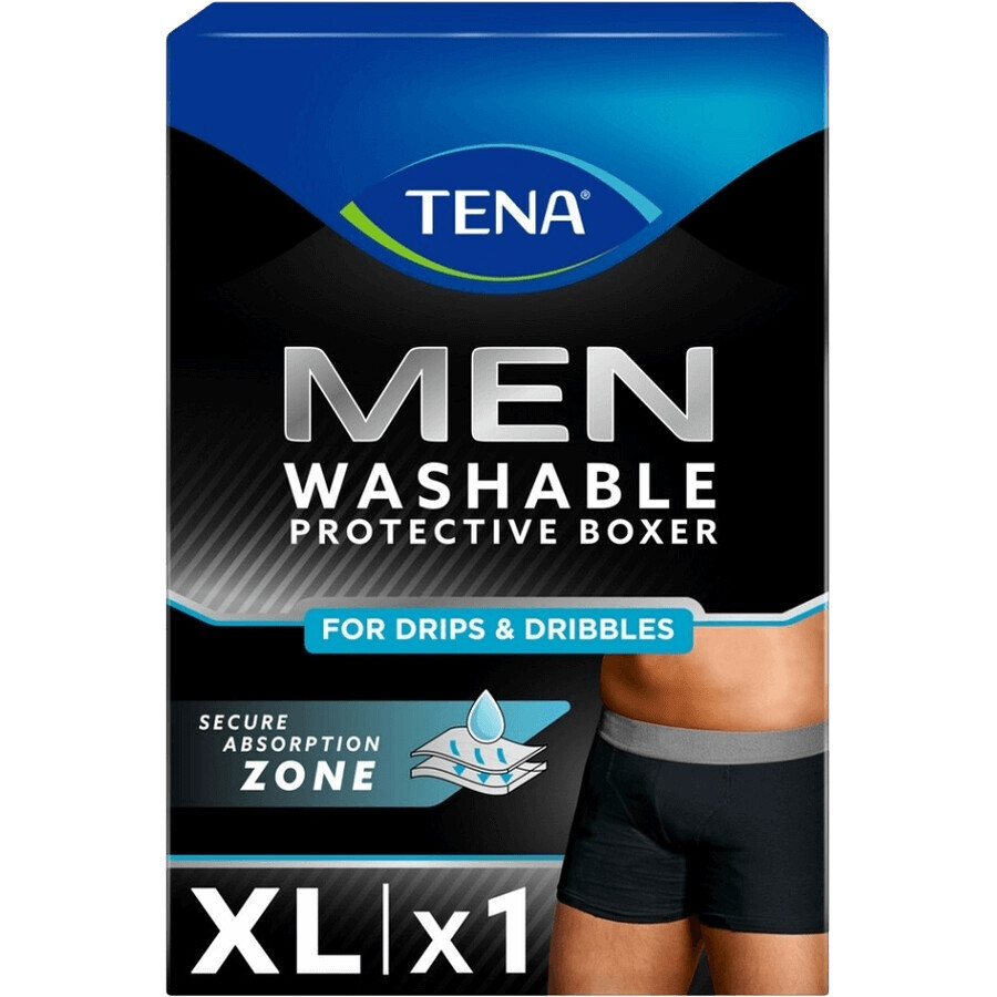 Tena Men's waschbare Boxershorts schwarz Boxershorts für Inkontinenz XL