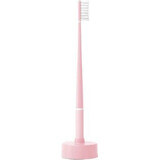 Brosse à dents en plumes avec échinacée + support, rose tendre