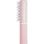 Brosse à dents en plumes avec échinacée + support, rose tendre