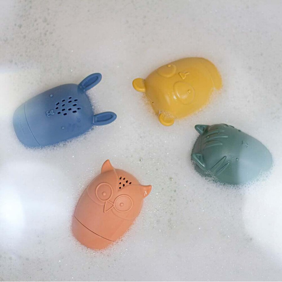 Petite&Mars Silicone bath toys AMIGOS 6m+ 4 pieces