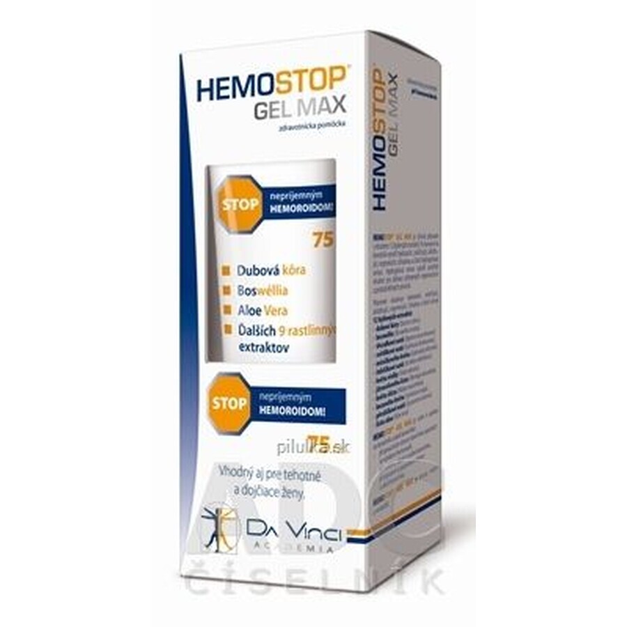 Hemostop GEL MAX - DA VINCI Stop hémorroïdes 75 ml