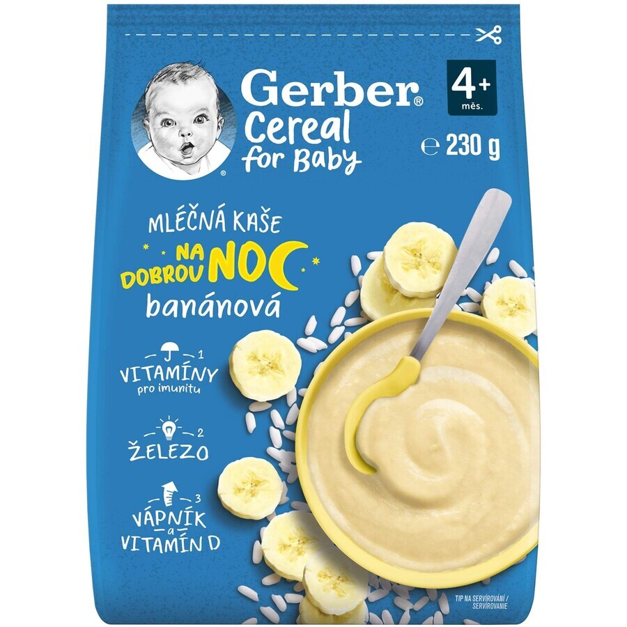 Gerber Goodnight porridge avec céréales et lait, banane 230 g