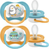 Philips Avent Ultra luchtfopspeen voor huisdieren 6-18m jongen 2 stuks