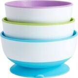 Bols Munchkin avec ventouses, bleu/vert/violet 3 pcs