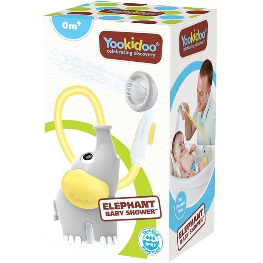 Yookidoo Baby Shower Elephant - gris et turquoise