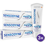 Sensodyne Dentifrice pour dents sensibles Rapid 3 x 75 ml