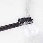 Brosse à dents en plumes avec support, noir moyen