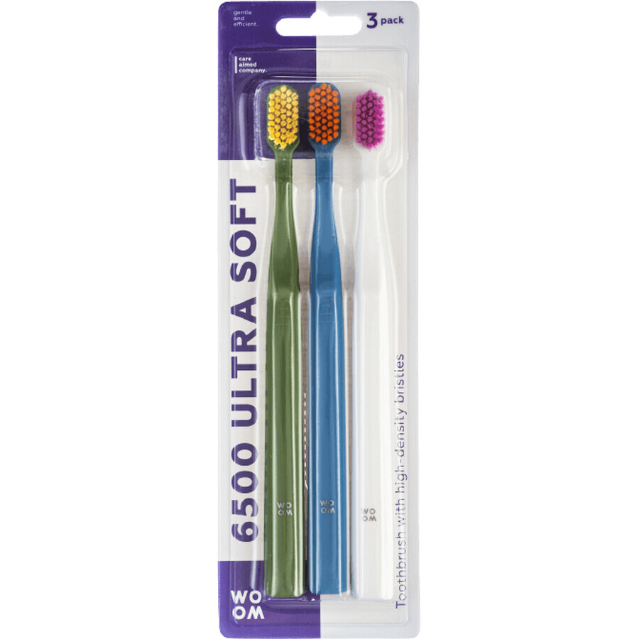 Brosse à dents Woom 6500 ULTRA SOFT, 3 pièces