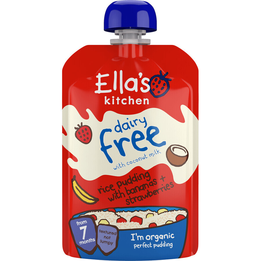 Ella's Kitchen Organic dairy-free rice pudding with banana and strawberries 100 g