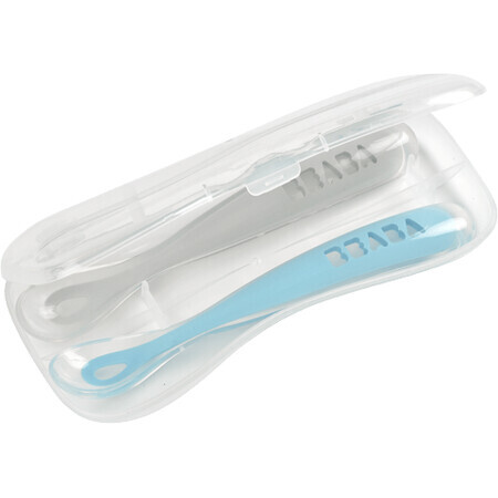 Beaba First silicone spoon with blue casing Windy 2 pcs