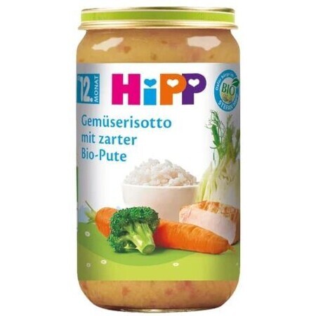 HiPP BIO Risotto aux légumes et à la viande de dinde 250 g