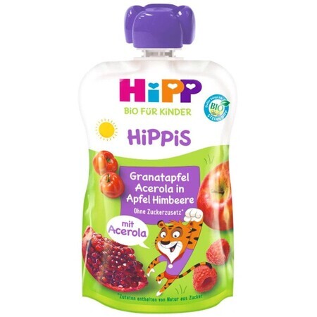 HiPP Organic HiPP BIO Hippis 100% fruit Pomme-Maline-Granate-Pomme-Acérola 100 g