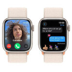 Apple Watch Series 9 GPS 41mm carcasă din aluminiu cu curea sport, lumina stelelor