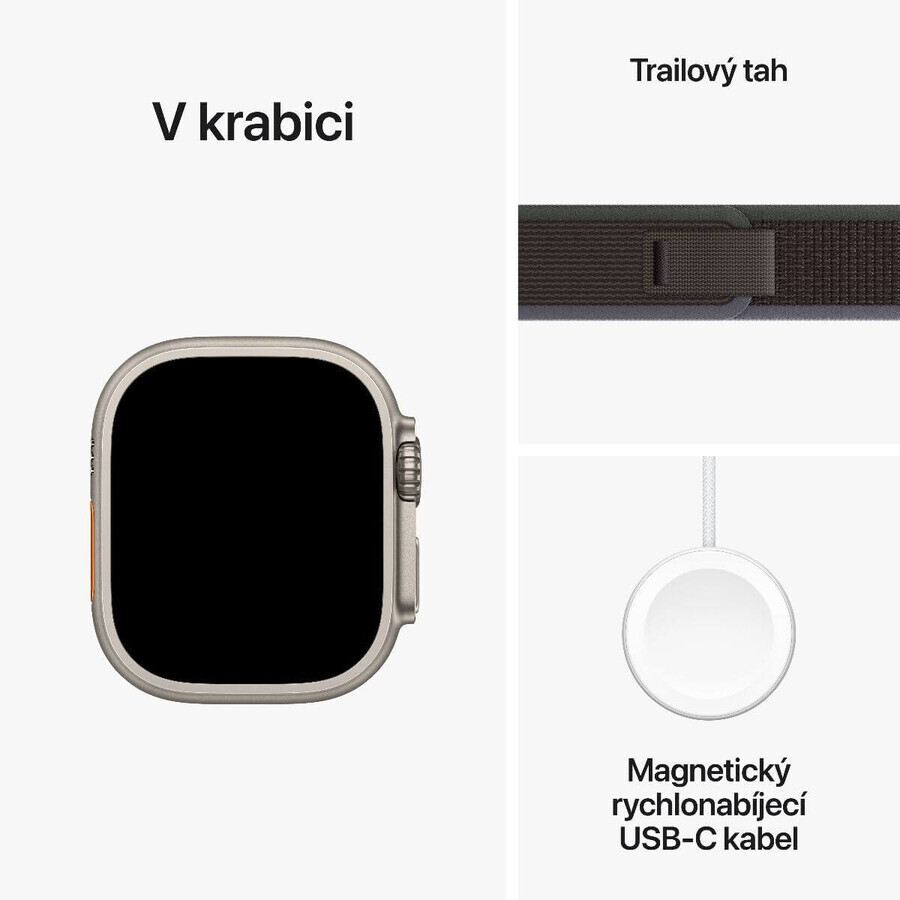 Apple Watch Ultra 2 GPS + Cellulaire, boîtier en titane 49 mm avec boucle Trail Loop bleue/noire - M/L