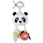 Canpol kids sensory kids hanging travel Panda Panda toy with BabiesBoo clip