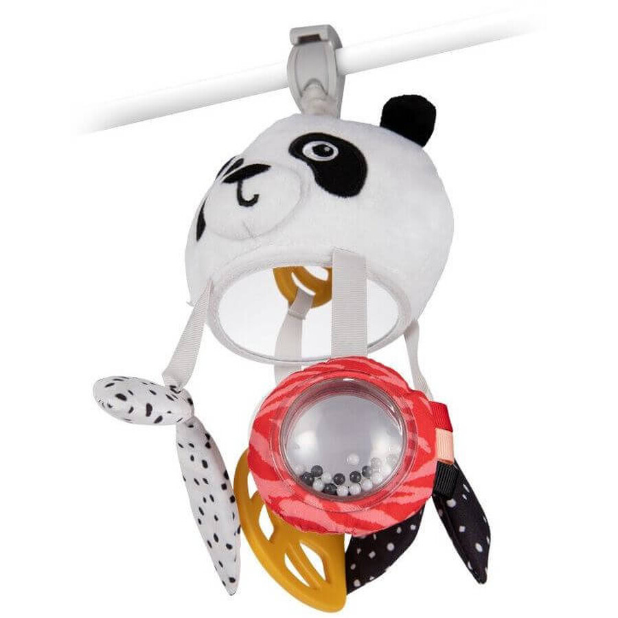 Canpol kids sensory kids hanging travel Panda Panda toy with BabiesBoo clip